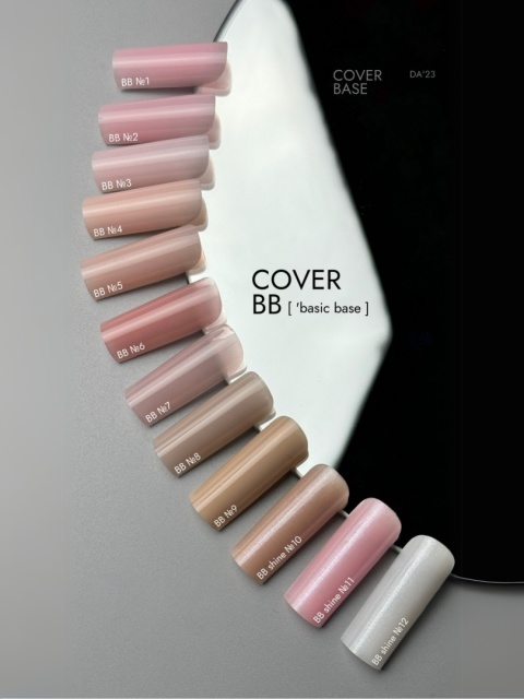 DA'23 COVER BASE BB #11, 14 ml - kamuflująca baza hybrydowa z mikrobrokatem (mleczny różowy nude)