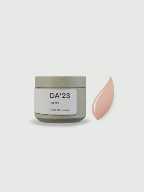 DA'23 COVER BASE BB #4, 15 ml - kamuflująca budująca baza hybrydowa (ciepły beżowy nude)