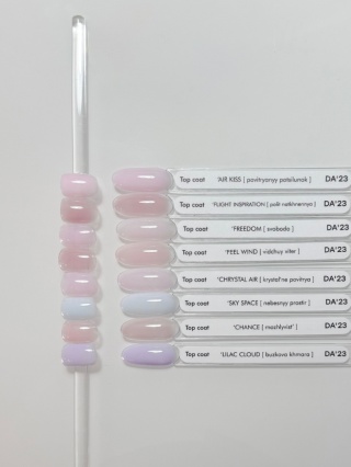 DA'23 COVER TOP ‘FLIGHT INSPIRATION, 8 ml – półprzezroczysty top hybrydowy no wipe (róż z nutą brzoskwini)