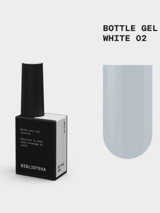 BIBLIOTEKA Bottle gel 02 White - biały żel do wzmocnienia paznokci, 10 ml