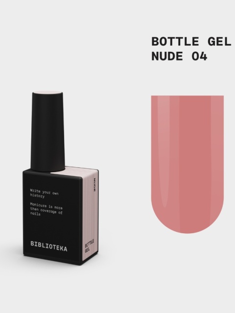 BIBLIOTEKA Bottle gel 04 Nude - beżowo-różowy żel do wzmocnienia paznokci, 10 ml