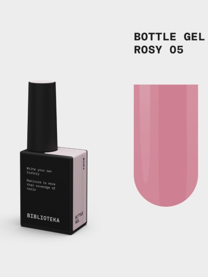 BIBLIOTEKA Bottle gel 05 Rosy - jasnoróżowy żel do wzmocnienia paznokci, 10 ml