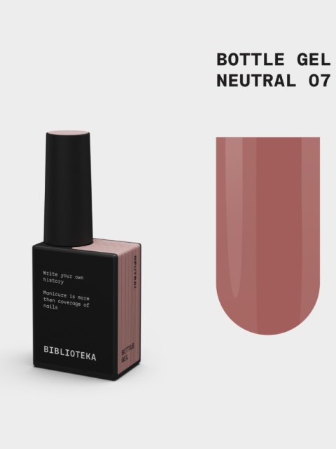 BIBLIOTEKA Bottle gel 07 Neutral - beżowy żel do wzmocnienia paznokci, 10 ml