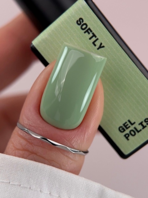BIBLIOTEKA Gel Polish 60 Softly, 10 ml - lakier hybrydowy (przygaszona zieleń)