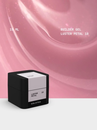 BIBLIOTEKA Builder gel 18 Petal Luster - jasnoróżowy żel budujący z delikatnymi drobinkami, 15 ml