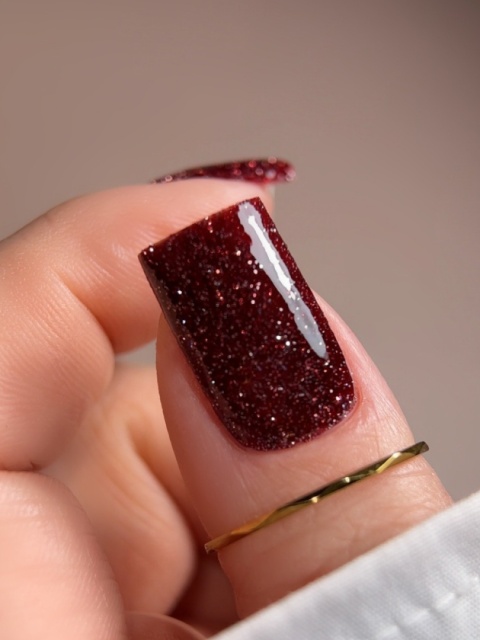 BIBLIOTEKA Flash Gel Polish 07 Wine Soul, 10 ml - bordowy lakier hybrydowy z efektem flash