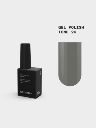 BIBLIOTEKA Gel Polish 26 Tone, 10 ml - lakier hybrydowy (ciemny grafit)