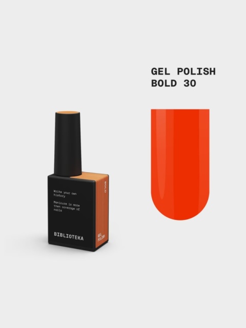 BIBLIOTEKA Gel Polish 30 Bold, 10 ml - lakier hybrydowy (intensywny marchewkowy)