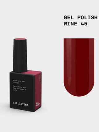 BIBLIOTEKA Gel Polish 45 Wine, 10 ml - lakier hybrydowy (winna czerwień)