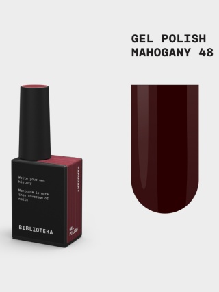 BIBLIOTEKA Gel Polish 48 Mahogany, 10 ml - lakier hybrydowy (czerwień z czekoladowym podtonem)