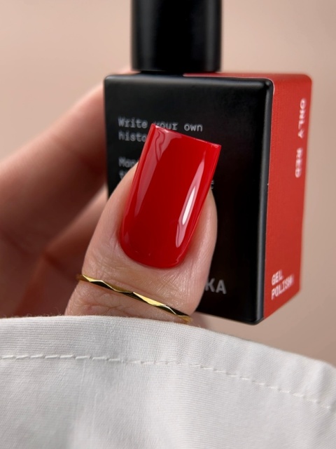 BIBLIOTEKA Gel Polish Only Red, 10 ml - lakier hybrydowy (klasyczna czerwień)