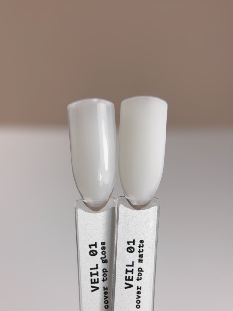 BIBLIOTEKA Matte Cover Top VEIL 01 - matowy mleczny top hybrydowy bez warstwy dyspersyjnej, 10 ml