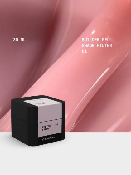 BIBLIOTEKA Builder gel 01 Shade Filter - półprzezroczysty przygaszony różowy żel budujący, 30 ml