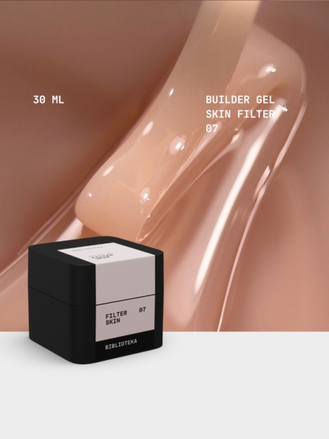 BIBLIOTEKA Builder gel 07 Skin Filter - półprzezroczysty naturalny beżowy żel budujący, 30 ml