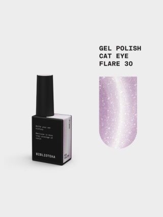 BIBLIOTEKA Cat Eye Gel Polish 30 Flare, 10 ml - malinowo-różowy lakier hybrydowy z efektem „kociego oka"