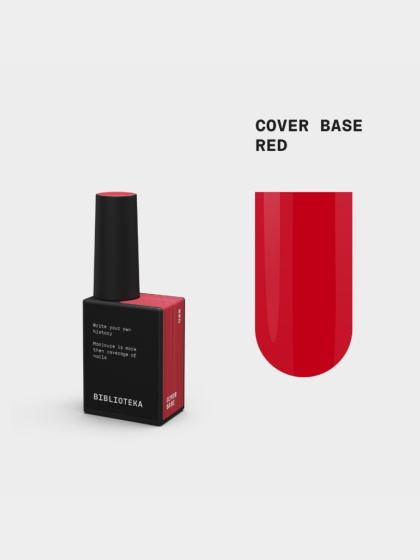BIBLIOTEKA Cover Base Red - czerwona kamuflująca baza hybrydowa, 10 ml