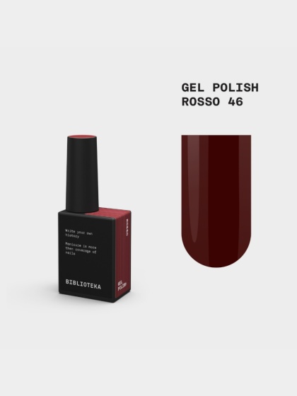 BIBLIOTEKA Gel Polish 46 Rosso, 10 ml - lakier hybrydowy (ciepły, ciemny odcień czerwieni)