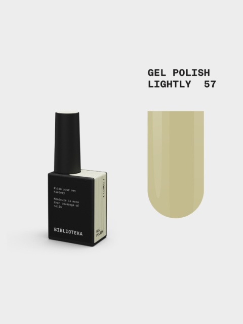 BIBLIOTEKA Gel Polish 57 Lightly, 10 ml - lakier hybrydowy (ciepły żółty w odcieniu „butter yellow”)