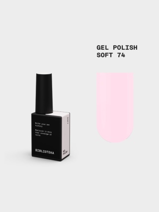 BIBLIOTEKA Gel Polish 74 Soft, 10 ml - lakier hybrydowy (pastelowy jasny róż)