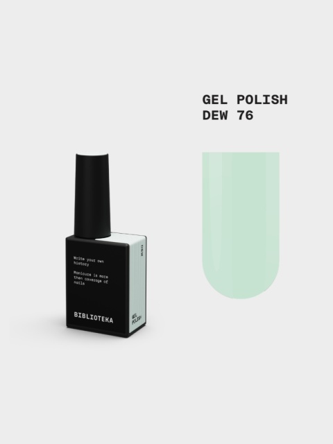 BIBLIOTEKA Gel Polish 76 Dew, 10 ml - lakier hybrydowy (pastelowa miętowa zieleń)