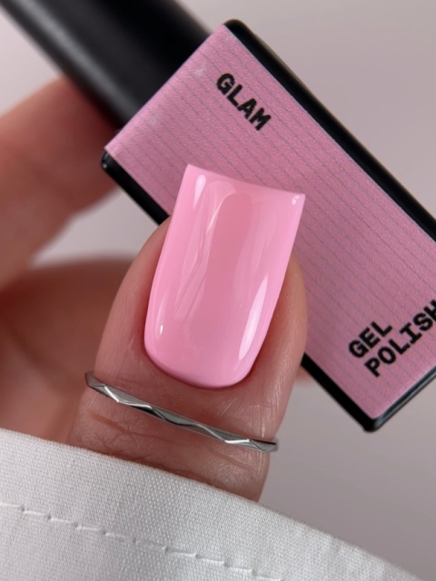BIBLIOTEKA Gel polish 15 Glam, 10 ml - lakier hybrydowy (cukierkowy, jasny róż)