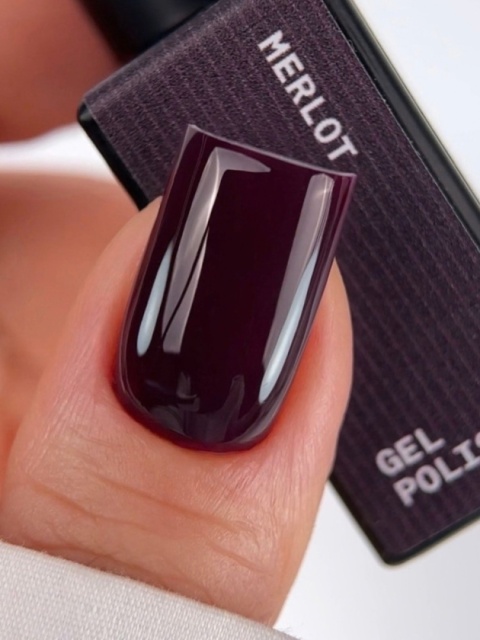 BIBLIOTEKA Gel polish 85 Merlot, 10 ml - lakier hybrydowy (głębokie ciemne bordo)