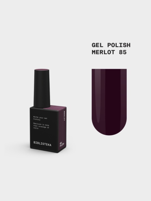 BIBLIOTEKA Gel polish 85 Merlot, 10 ml - lakier hybrydowy (głębokie ciemne bordo)