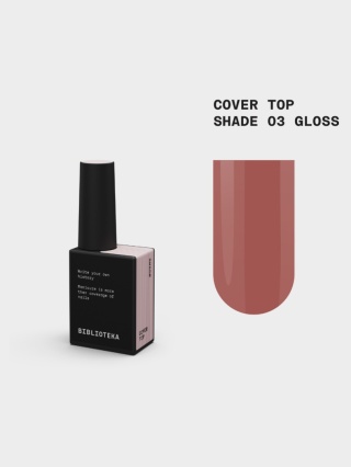 BIBLIOTEKA Gloss Cover Top SHADE 03 - różowo-beżowy top hybrydowy bez warstwy dyspersyjnej, 10 ml
