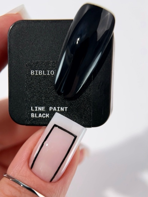 BIBLIOTEKA Line Paint Black No Wipe - czarna farbka do zdobień, 5 ml